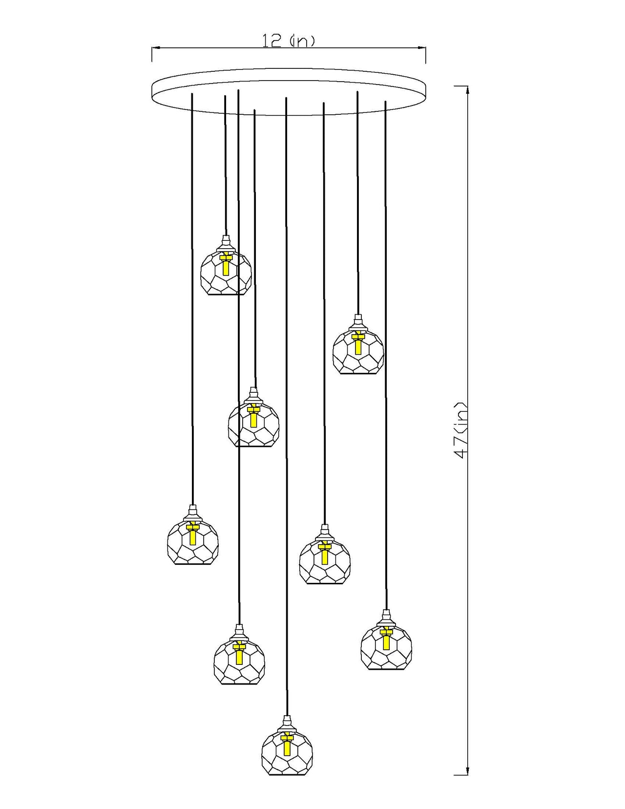 Modern Chandelier Crystal Ball Linear Pendant Light