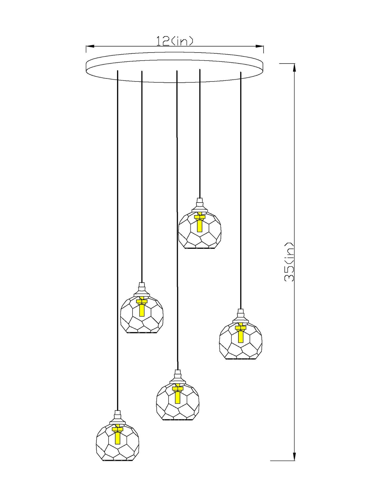 Modern Chandelier Crystal Ball Linear Pendant Light