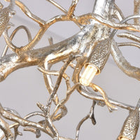 Thumbnail for Modern gold branch chandelier for dining room, hand-forged tree design with K9 water drop crystals for living room lighting