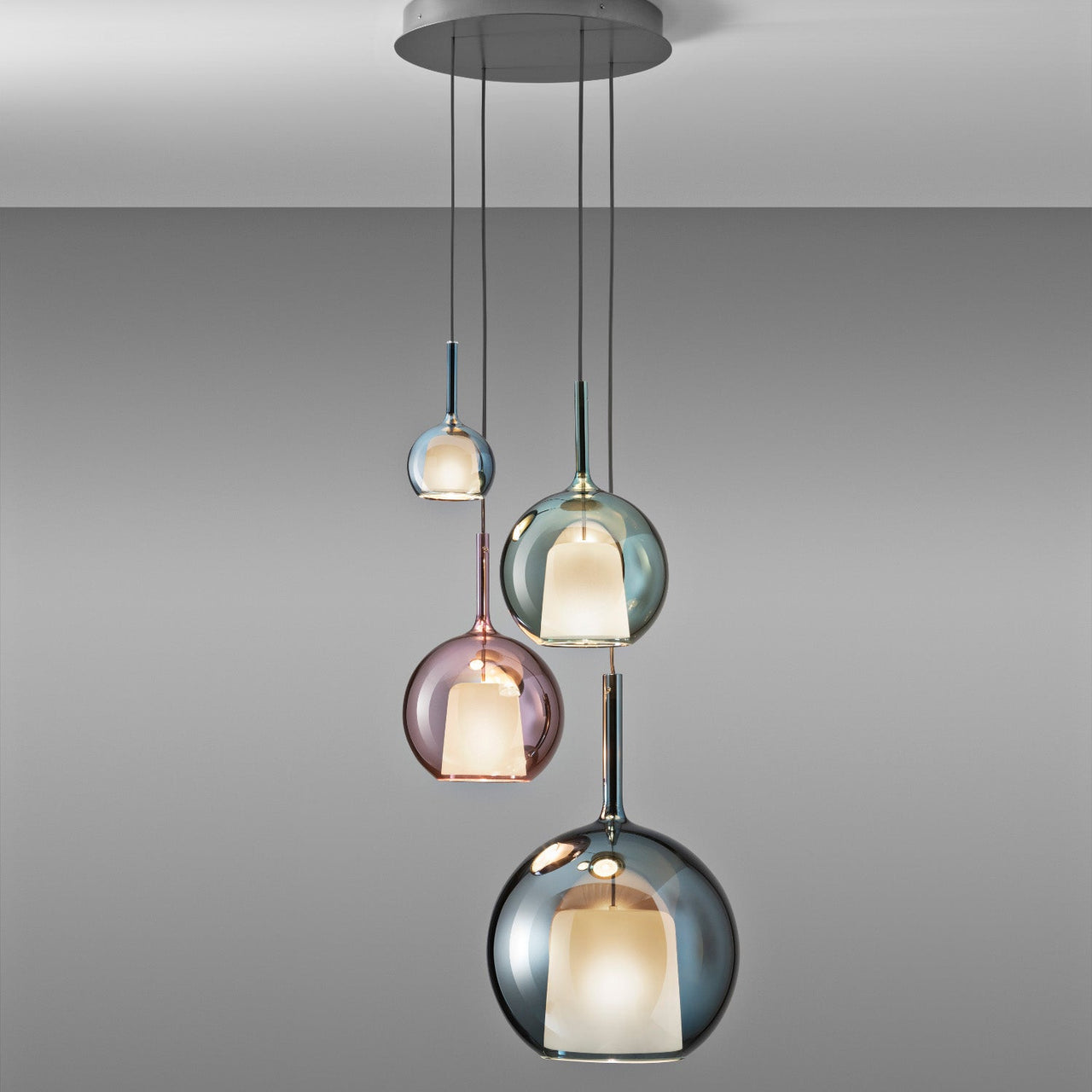 glass bubble chandelier dining room 