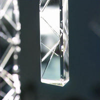 Thumbnail for Gold LED linear K9 crystal rod chandelier, cascading design for dining room foyer staircase entryway high ceiling