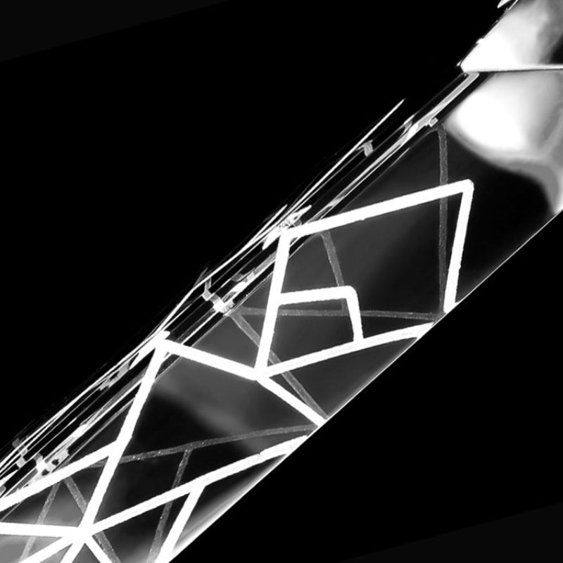 Gold LED linear K9 crystal rod chandelier light, cascading design for dining room foyer staircase high ceiling