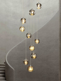 Thumbnail for Modern Staircase Revolving Hanging Glass Chandelier