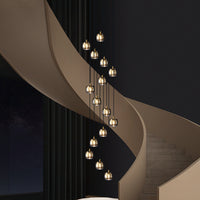 Thumbnail for Modern Staircase Revolving Hanging Glass Chandelier