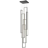 Thumbnail for Modern black 6-light dimmable pendant chandelier, LED UL certified for stairwell foyer entryway lighting