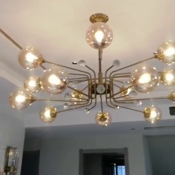 glass bubble chandelier dining room