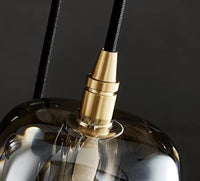 Thumbnail for Modern black spiral crystal chandelier, square glass pendants for staircase foyer high ceiling lighting