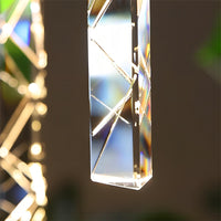 Thumbnail for Black LED linear K9 crystal dining chandelier, rod design for dining room foyer staircase entryway high ceiling