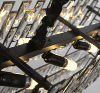 Thumbnail for Elegant K9 crystal linear pendant with sleek design creating sophisticated atmosphere for kitchen island dining room lighting