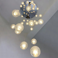 Thumbnail for bubble crystal chandelier, dimmable LED floating orbs for staircase foyer entryway two-story high ceiling,UL.