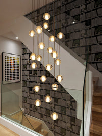 Thumbnail for With dimmable LED suspended spherical lights, suitable for high-ceiling spaces such as stairwells.  Features a random arrangement and adjustable warm light.