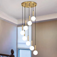 Thumbnail for Creative bubble ball chandelier with modern unique design and LED glass pendant for staircase foyer contemporary lighting