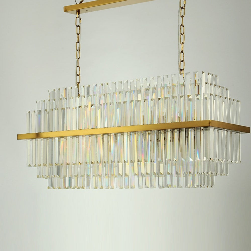 Brush Crystal Stainless Chandelier