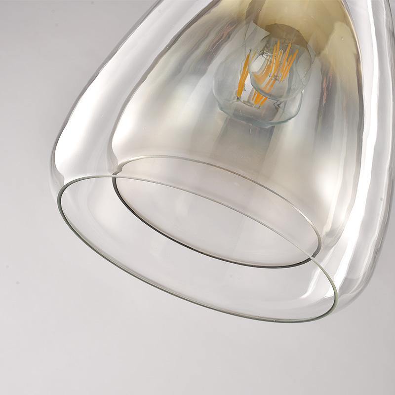 Contemporary bubble chandelier with simple glass geometric pendant creating modern lighting for dining room kitchen