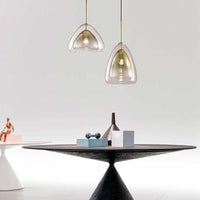 Thumbnail for Simple glass bubble chandelier with modern geometric pendant light creating elegant lighting for dining room kitchen island