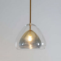 Thumbnail for Clear glass bubble chandelier featuring simple geometric pendant light for modern dining room kitchen island lighting