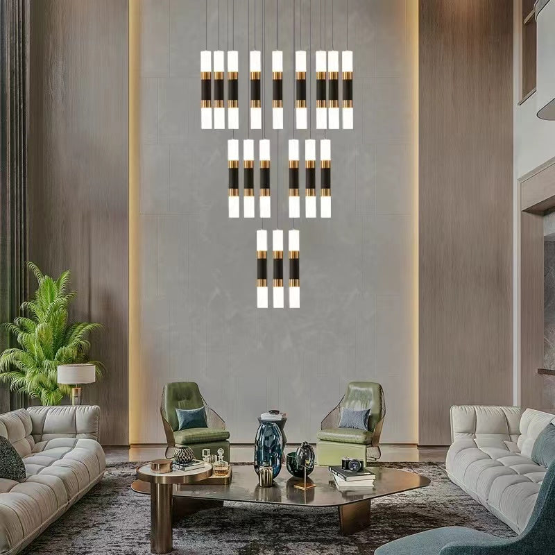 Foyer pendant chandelier with spiral staircase crystal design creating sophisticated lighting for dining room entryway