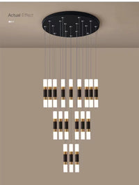 Thumbnail for Staircase chandelier ceiling fixtures with spiral crystal design creating sophisticated lighting for foyer entryway