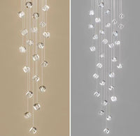 Thumbnail for Contemporary frozen crystal chandelier with free combination arrangement for foyer staircase high ceiling
