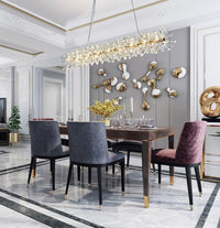 Thumbnail for The Barb chandelier with electroplated gold and shape crystal creating artistic flair for modern dining room living room