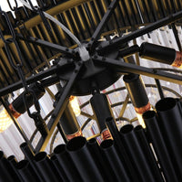 Thumbnail for Black Wyvern K9 crystal chandelier with modular design allowing easy maintenance for dining room living room restaurant lighting