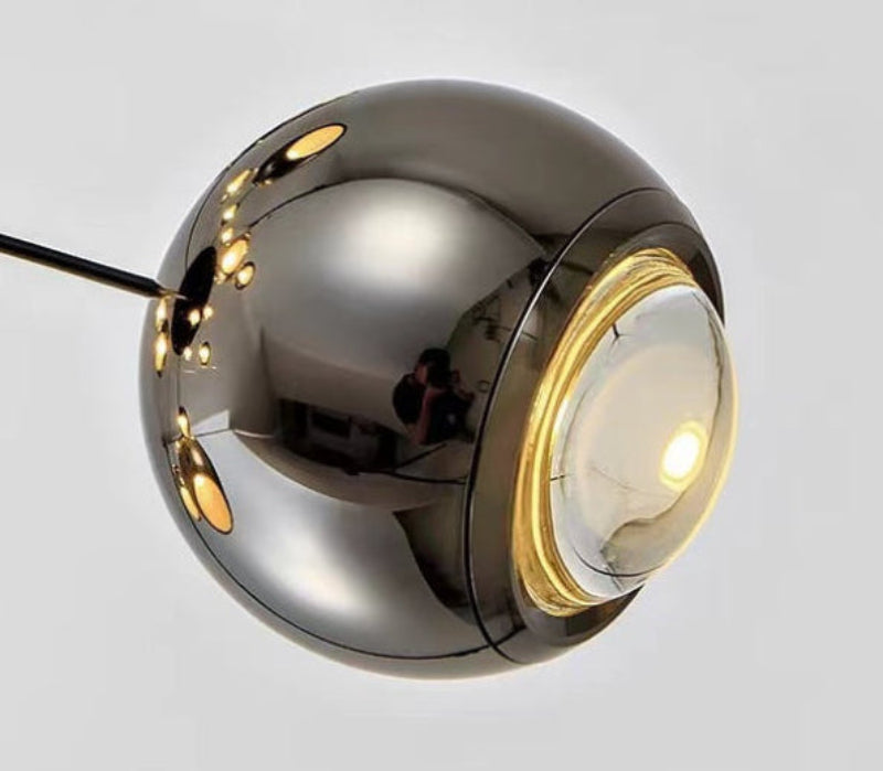 Modern brass chandelier featuring cognac glass chocolate balls with K9 crystal brilliance for foyer staircase high ceiling,single-head real shot