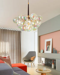 Thumbnail for Bubble ball chandelier with glass sphere arrangement creating sophisticated lighting for dining room living room entryway