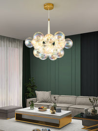 Thumbnail for Bubble light chandeliers with adjustable height system and glass spheres for dining room foyer customizable lighting