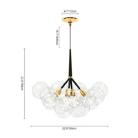 Thumbnail for Contemporary bubble chandelier with minimalist form and glass spheres creating modern lighting for dining room living room