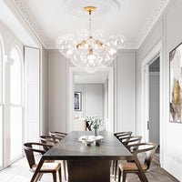 Thumbnail for Glass bubble chandelier featuring Bubble Ball design creating playful romantic effect for dining room living room lighting