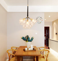 Thumbnail for Modern chandelier featuring Bubble Ball glass sphere with premium hardware construction for dining room foyer lighting
