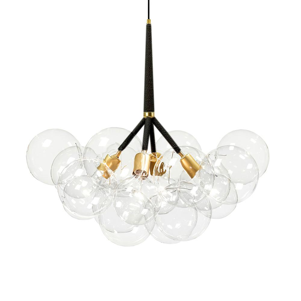 Bubble ball chandelier featuring simple creative design with glass spheres for modern dining room foyer entryway