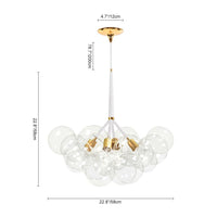 Thumbnail for Glass globe chandelier with Bubble Ball design in white gold option for elegant dining room foyer lighting