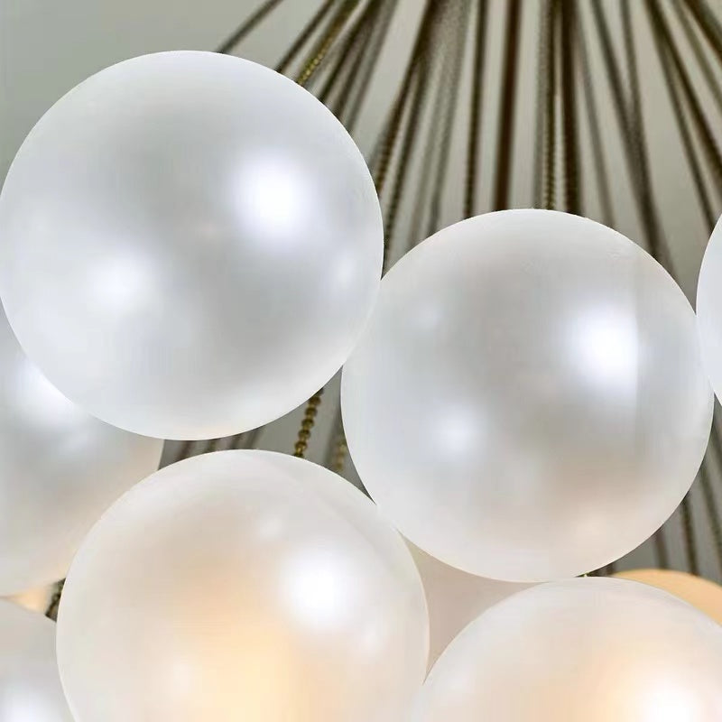 Designer Bubble Cluster Nordic chandelier with glass bubble arrangement for restaurant dining room foyer entryway lighting