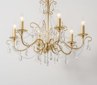 Thumbnail for Gold crystal European chandelier with dimmer compatibility creating customizable ambiance for dining room living room restaurant