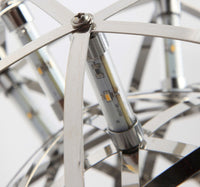 Thumbnail for Chrome LED firework starburst chandelier with Celestial Burst dandelion design for dining room foyer entryway two-story high ceiling