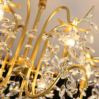 Thumbnail for Precision-cut crystal pendant light featuring Champagne Cascade design with cascading arrangement for luxury dining room entryway
