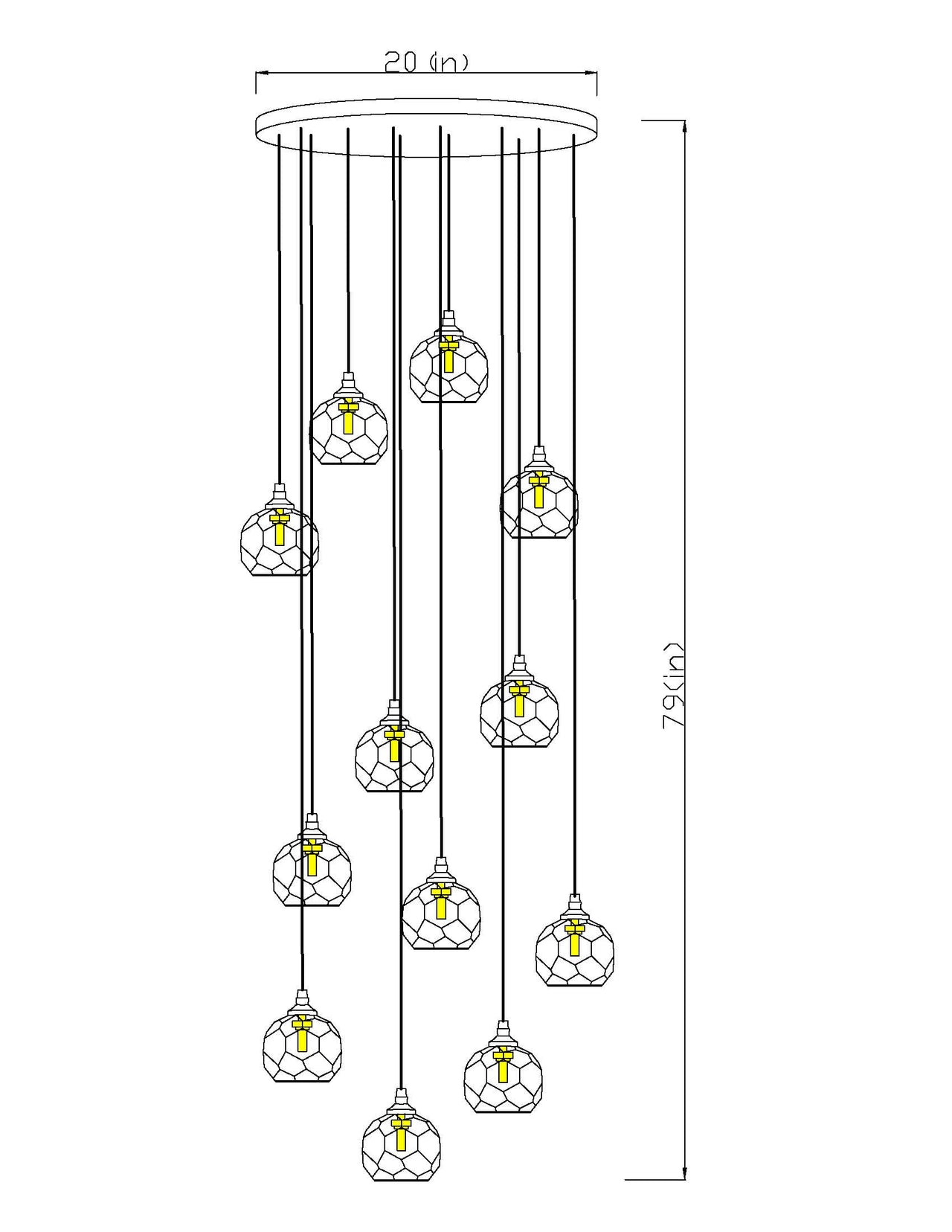 Crystal ball chandelier with G9 LED and faceted design creating flicker-free illumination for staircase foyer entryway two-story