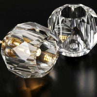 Thumbnail for Brass crystal ball chandelier with multi-faceted cut design creating geometric beauty for staircase foyer high ceiling lighting