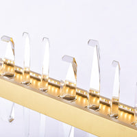 Thumbnail for Modern brass chandelier with Crystal Bar brushed gold design creating luxurious lighting for dining room kitchen contemporary interior