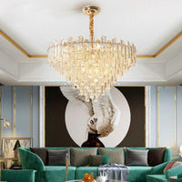 Thumbnail for Crystal Brenton chandelier with premium K9 crystals creating elegant luxurious ambiance for modern dining room living room