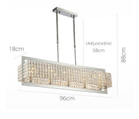 Thumbnail for Modern chrome crystal pendant lighting with K9 confinement design and dimmable LED for dining room living room restaurant