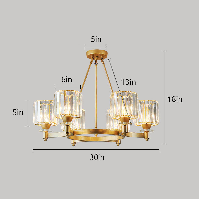 Dimmable LED crystal chandelier with multiple light configurations creating customizable lighting for dining room living room