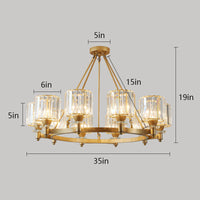 Thumbnail for Crystal pendant chandelier with fine cutting and LED dimming creating soft ambient lighting for modern dining room living room