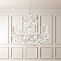 Thumbnail for Empire candle style chandelier with 12 lights and handcrafted glass columns creating luxurious ambiance for stately lobby