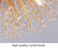 Thumbnail for Hanging crystal lights with Dandelion Crystal modern LED Sputnik design creating artistic lighting for dining room foyer entryway