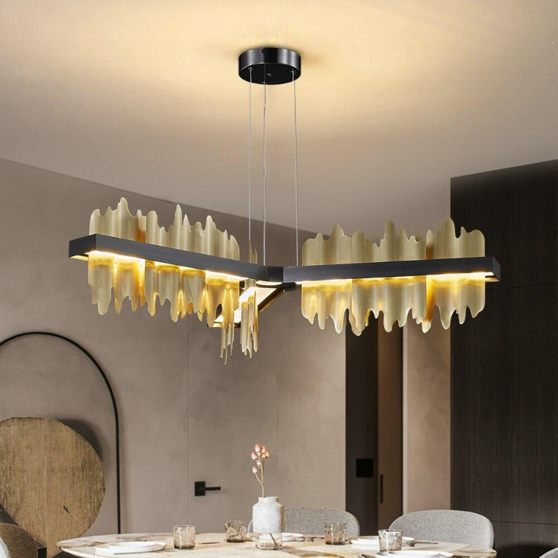 Tripartition K9 crystal chandelier with unique three-part structure creating impressively eye-catching focal point for dining room