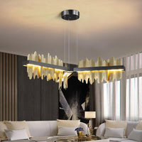 Thumbnail for Dragon's Crown gold tripartition chandelier with K9 crystals creating luxurious edge for elegant dining room living room