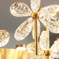 Thumbnail for Luxurious chandelier with Floral Bloom Art Deco flower crystal design creating sophisticated ambiance for dining room foyer