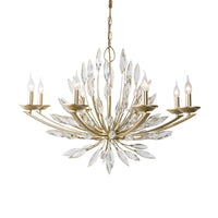 Thumbnail for Mid century candelabra chandelier featuring Floral Bloom crystal design with floral arrangement for luxury dining room entryway